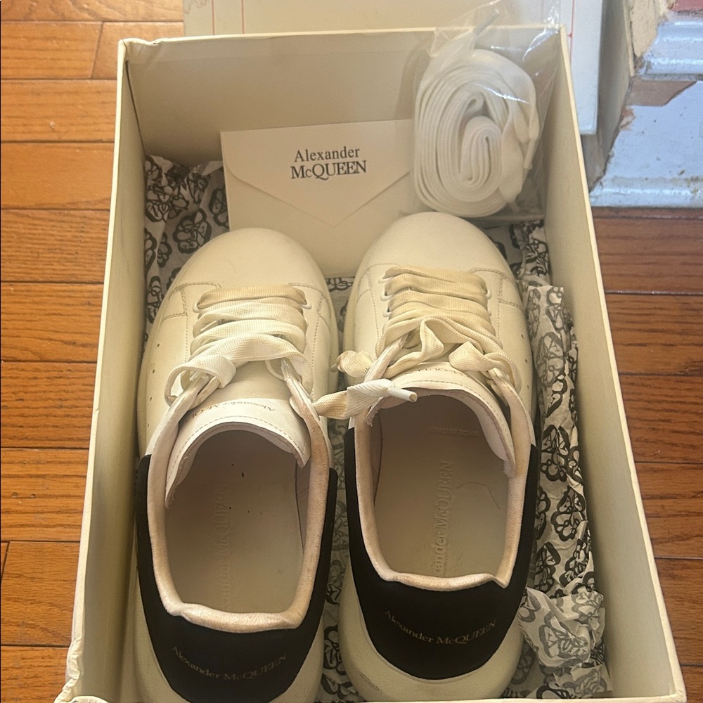 Alexander McQueen White and Black Sneakers - gently used